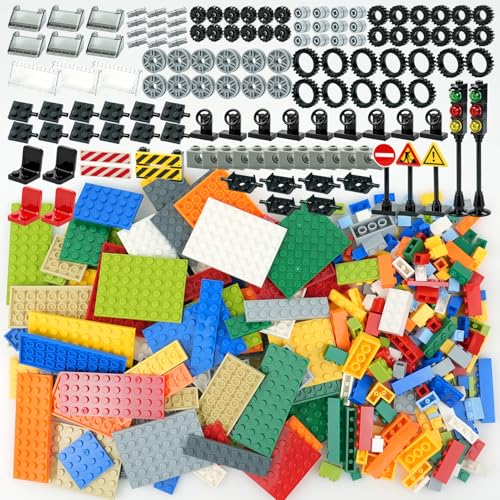 600Pcs Classic Bricks with Wheels &Baseplates Creative MOC Car Parts Block - color: Gray2