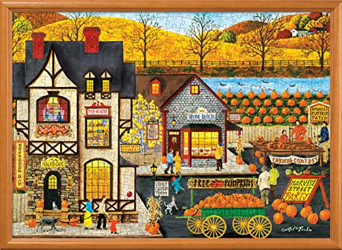 MasterPieces - 500 Piece Jigsaw Puzzle, Large EZ Grip Shapes, Harvest Street Party, Fun for Adults, Seniors, Family, Kids, 19.25" x 26.75" - style: Harvest Street Party