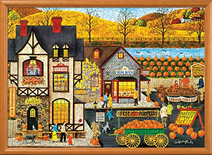 MasterPieces - 500 Piece Jigsaw Puzzle, Large EZ Grip Shapes, Harvest Street Party, Fun for Adults, Seniors, Family, Kids, 19.25" x 26.75" - style: Harvest Street Party