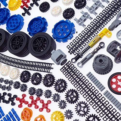 ASTEM Technic Parts 826Pcs Building Blocks with Differentials Wheels Chain Link Connector Joints Track Tank Wheel Shock Absorber Steering Shaft for MOC