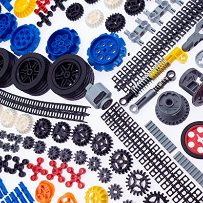 ASTEM Technic Parts 826Pcs Building Blocks with Differentials Wheels Chain Link Connector Joints Track Tank Wheel Shock Absorber Steering Shaft for MOC