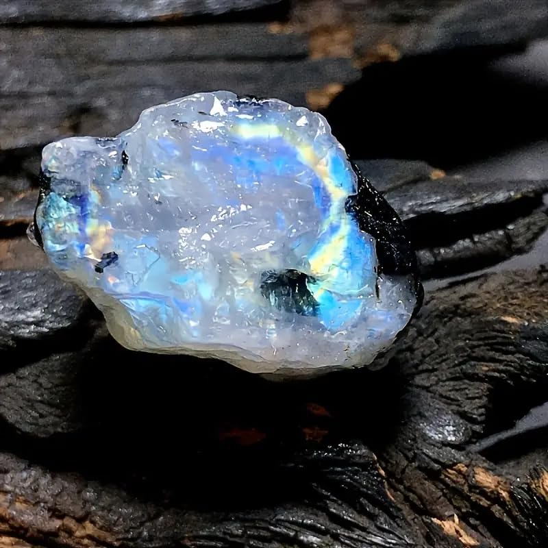 Zenkeeper 1Lb Moonstone Crystal Stone Natural Raw Stones and Fountain Rocks for Tumbling, Cabbing, Polishing, Wire Wrapping, Wicca and Reiki Crystal Healing - color: Moonstone