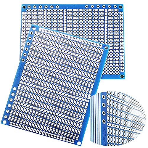 YUNGUI 6PCS Solderable Breadboard,824 Holes 70x90x1.6mm PCB Board for DIY Prototype Soldering and Electronic Project with Arduino Kits, Blue