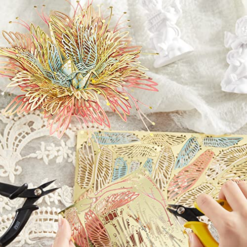 Piececool 3D Metal Model Kits, 12 Constellation Series - Gemini Wishing Cranes Assembling Metal Model Building Kits DIY Handcraft Kits 3D Puzzles for Adults, Best Birthday Gifts, 55Pcs - color: Gemini