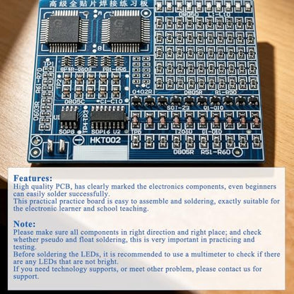 ISolderStore SMD/SMT Components Practice Board - Electronic Project Kits DIY Soldering Skill Training Board - Led Transistor Soldering Kit - size: SMD A-1PCS