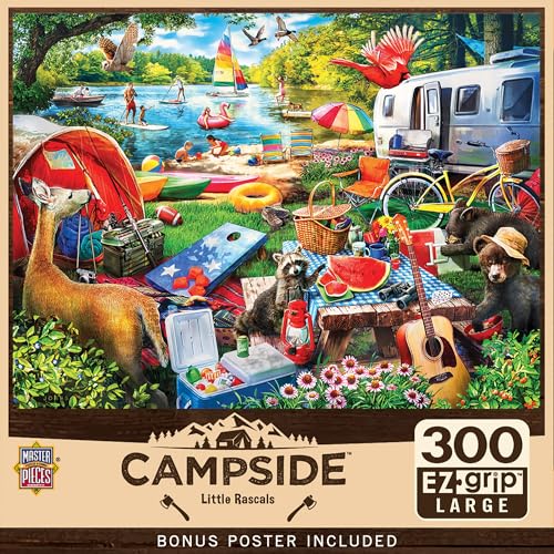 MasterPieces - 300 Piece Jigsaw Puzzle, Large EZ Grip Shapes, Little Rascals, Fun for Adults, Seniors, Family, Kids, Non-Glare Finish, 18"x24" - size: 300 Piece