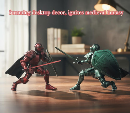 T13 Medieval Skeleton Knight Action Figure, DIY Model Kit (Red) - color: Red