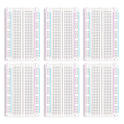 REXQualis 6PCS Small Breadborad 400 Point Solderless Breadboards for Proto Shield Distribution Connecting Blocks