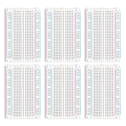 REXQualis 6PCS Small Breadborad 400 Point Solderless Breadboards for Proto Shield Distribution Connecting Blocks