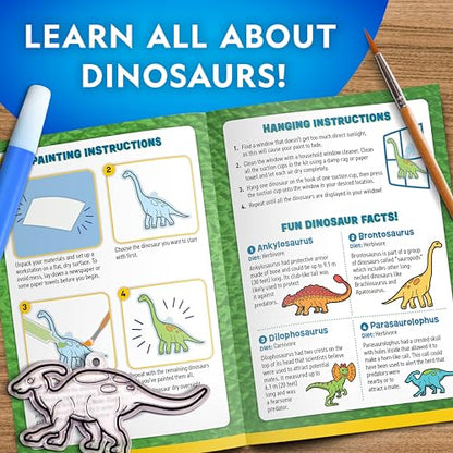 National Geographic Dinosaur Stained Glass Suncatcher Craft Kit for Kids - style: Glowing Dinos