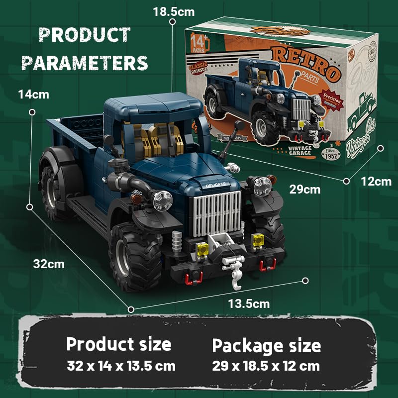 Retro 1:16 Semi Truck Model Kit for Adults 1199pcs - style: Retro 1:16 Semi Truck