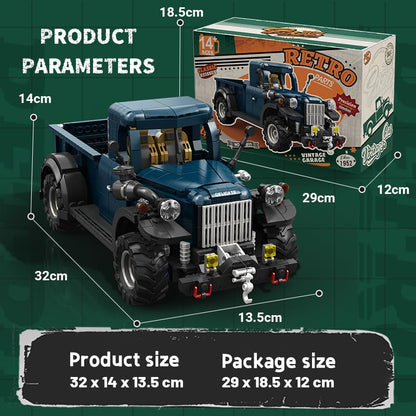 Retro 1:16 Semi Truck Model Kit for Adults 1199pcs - style: Retro 1:16 Semi Truck