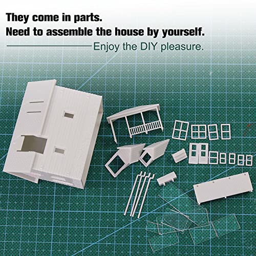 4pcs N Scale Model Blank Buildlings Kit Unassembled Houses for Model Train Layout JZ01JJ (N Scale-4 Units) - size: N Scale-4 units