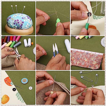 SHWAKK Sewing Kit, Wooden Sewing Kit Box for Adults Beginner Traveler