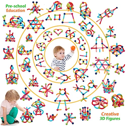 COUOMOXA Magnetic Building Blocks STEM for Kids: Educational Magnetic Set for 6-9+Years Old for Boys Girls - Construction Toys for Early Development Learning for Kids - style: 110 PCS