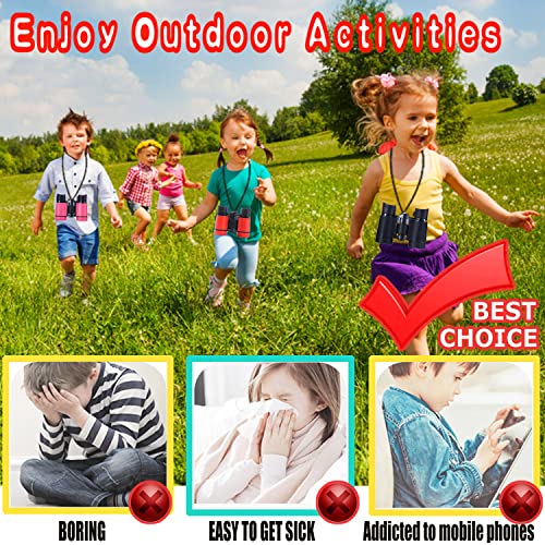 Kids Binoculars Ages 3-12 with Compass & Whistle - color: Black