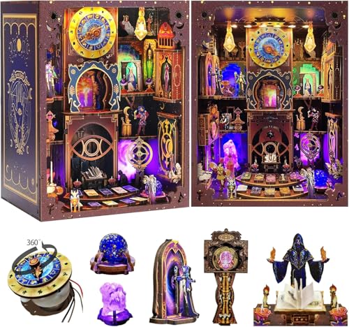 VORATHIS Tarot Book Nook Kit with LED | 3D Wooden Puzzle for Adults - style: Fantasy Tarot