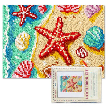 ORIGACH Summer Beach Latch Hook Rug Kit for Adults, 20.5x15inch - style: Beach
