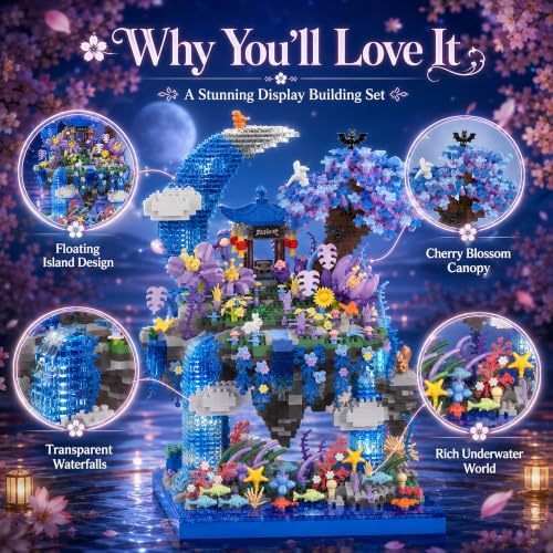 Cherry Blossom Tree Micro Mini Building Block Set 2769 PCS - color: Blue