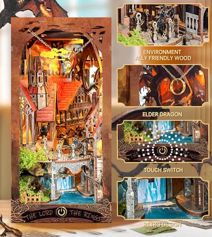 Spilay Book Nook Kit for Adults, Magic Miniature House Building Kit - color: Valley of the Illusory Rings With Dust Cover
