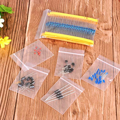 OSOYOO Electronic Component Assortment Kit(Total 1390 PCS) - Resistors, Electrolytic Capacitors, LEDs, Ceramic Capacitors, Diodes, Transistor for Arduino Raspberry Pi Mega2560
