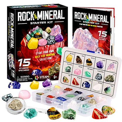 Piano Potato Rocks Collection 15 Gems Kit with ID Sheet, Geology for Kids - style: Stone Collection