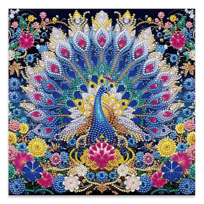 JATOK Diamond Art Kits for Adults, Peacock, Special-Shaped Gems - color: Amber