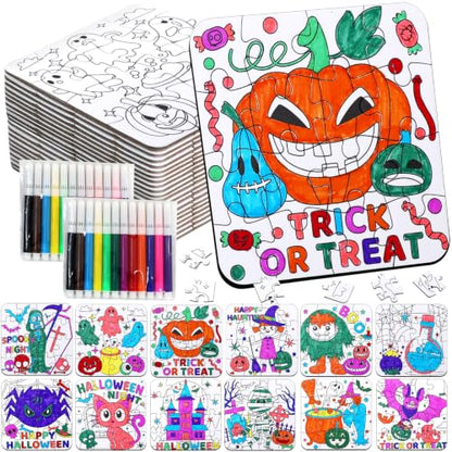 Halloween Crafts for Kids & Toddlers-DIY Art Activities Kit Puzzle Game Toy - color: Halloween Colorful