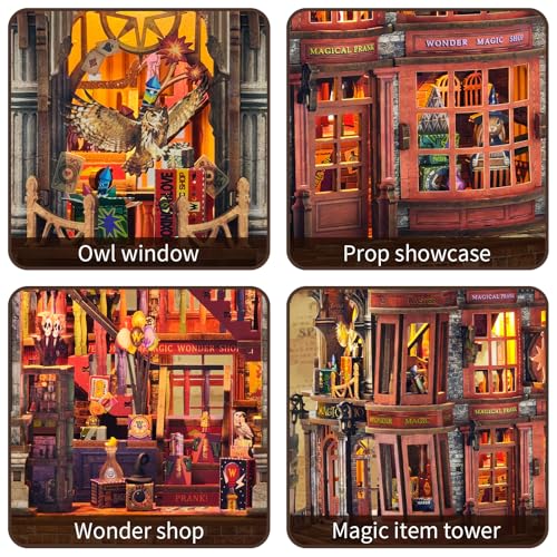 Book Nook Kit DIY Miniature House 3D Wooden Puzzle - Magic Wonder House - color: Magic Wonder House