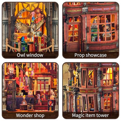 Book Nook Kit DIY Miniature House 3D Wooden Puzzle - Magic Wonder House - color: Magic Wonder House