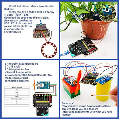Adeept Sensor Starter Kit for BBC Micro:bit (V2 Included) | Programmable Starter Kit for Micro:bit with 35 Projects PDF Tutorial Book | Expansion Board Included