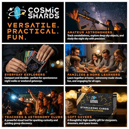 Stargazing Cards – Constellations, 88 Astronomy Flashcards