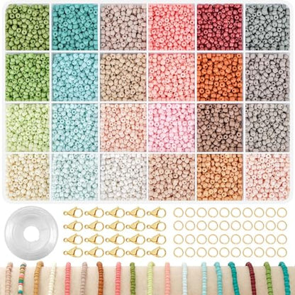 TEXGIZRLY 3mm Seed Beads for Jewelry Making Bracelet Making Kit Adults - size: Seed Beads 3MM-A