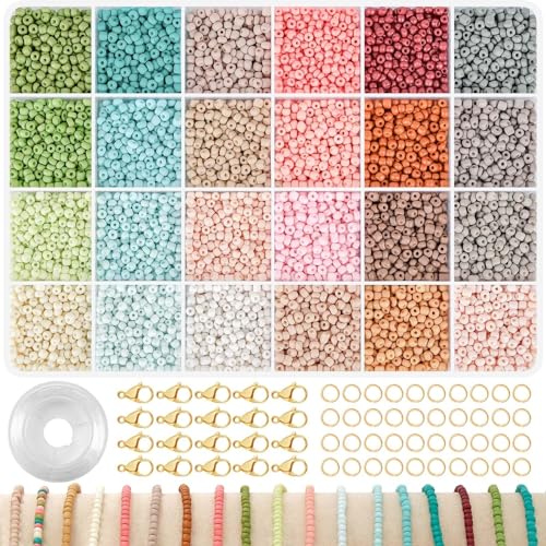TEXGIZRLY 3mm Seed Beads for Jewelry Making Bracelet Making Kit Adults - size: Seed Beads 3MM-A