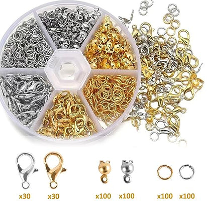 462 Pcs Lobster Claw Clasps with Jump Ring Opener and Tweezer