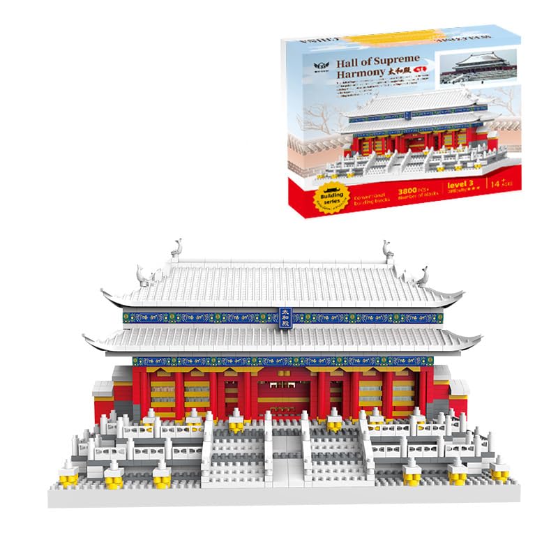 1801Pcs Chinese Architecture Micro Building Bricks Model Kit for Adults – Detailed Architectural Display Model – Ages 14+