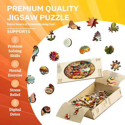 Jigfoxy Wooden Puzzles for Adults, Golden Years Beach Ride Wood Puzzle - color: Golden Years Beach Ride, size: Medium