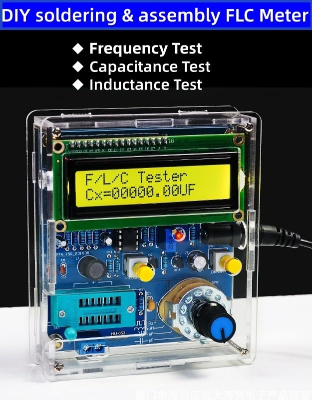 DIY Frequency, Inductance & Capacitance Meter Soldering Practice kit, Complete Soldering Project kit with Components, PCB & Enclosure, Perfect for Electronics Enthusiasts & Beginners