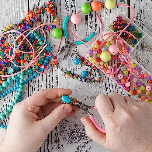 URSKYTOUS 3Pcs Jewelry Pliers Set Jewelry Making Pliers Tools Kit Include Jewelry Making Needle Nose Chain Nose Round Pliers Wire Cutter for Bracelet Beading DIY Craft Jewelry Making Supplies - color: 3pcs Pink Blue Purple