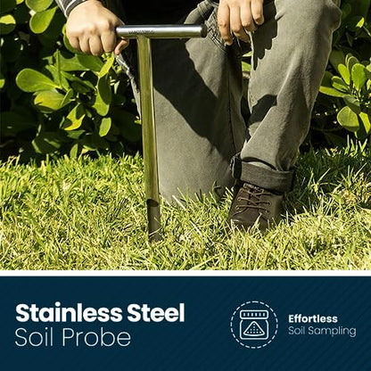 Varomorus Soil Sampler Probe 21" Stainless Steel Tubular T-Style Handle. - size: 21 inch