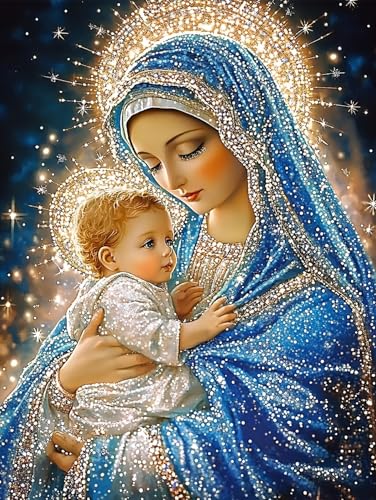 CHWGLFGG 5D Virgin Mary Diamond Art Kits for Adults Beginners 12x16in - color: KM03-1