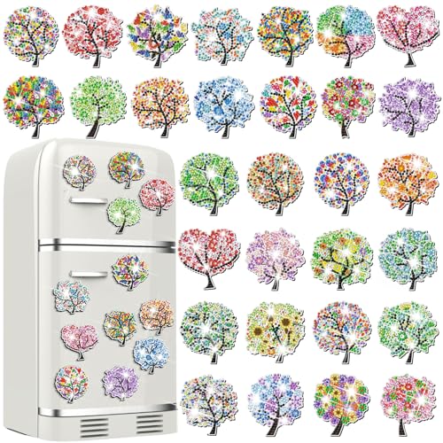 Remuuly 30 Pcs Tree of Life Diamond Painting Magnets Diamond Art Magnets - color: Tree of Life