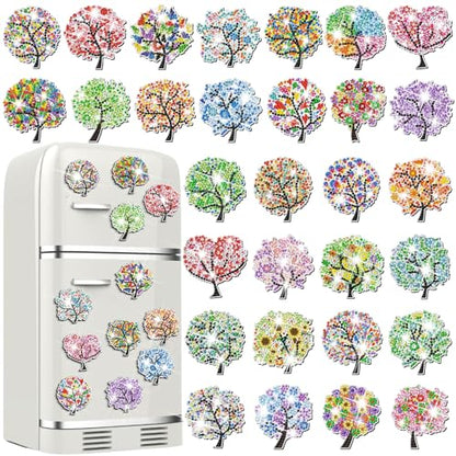 Remuuly 30 Pcs Tree of Life Diamond Painting Magnets Diamond Art Magnets - color: Tree of Life