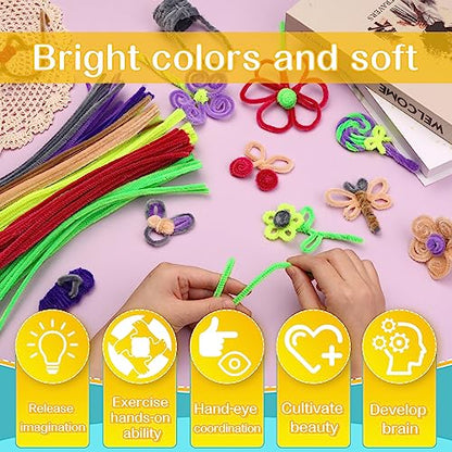 100 Pieces Pipe Cleaners Craft Chenille Stem Gray Pipe Cleaners - color: Gray