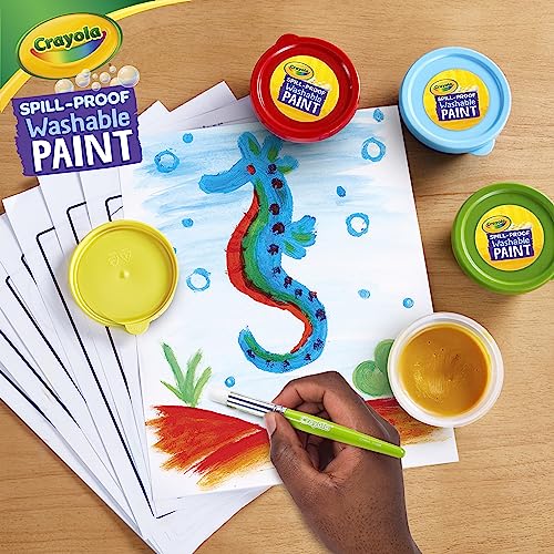 Crayola Spill Proof-Paint Set - Washable Paint for Kids, Includes Paint Brush & Paper, No Drip, Less Mess Arts & Crafts, Toddler Gift, Ages 3+ (Pack of 2) - size: 1 Count (Pack of 2)