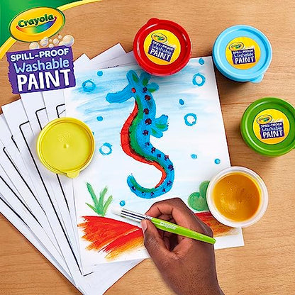 Crayola Spill Proof-Paint Set - Washable Paint for Kids, Includes Paint Brush & Paper, No Drip, Less Mess Arts & Crafts, Toddler Gift, Ages 3+ (Pack of 2) - size: 1 Count (Pack of 2)