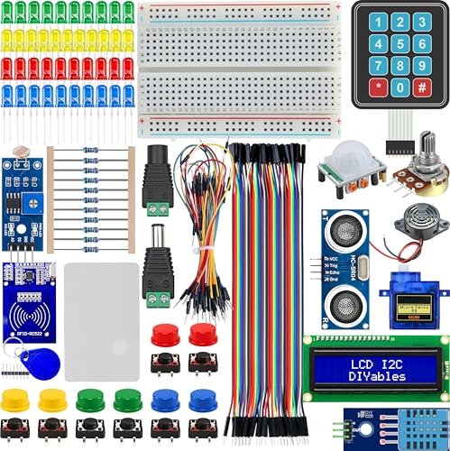 Basic Electronics Starter Kit for Arduino, ESP32, ESP8266, Raspberry Pi – Sensor and Component Kit for Beginners and DIY Projects (Boards Not Included)