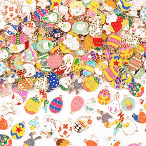 SANNIX 350Pcs Easter Charms, Easter Charms for Jewelry Making Bulk - color: Easter Color