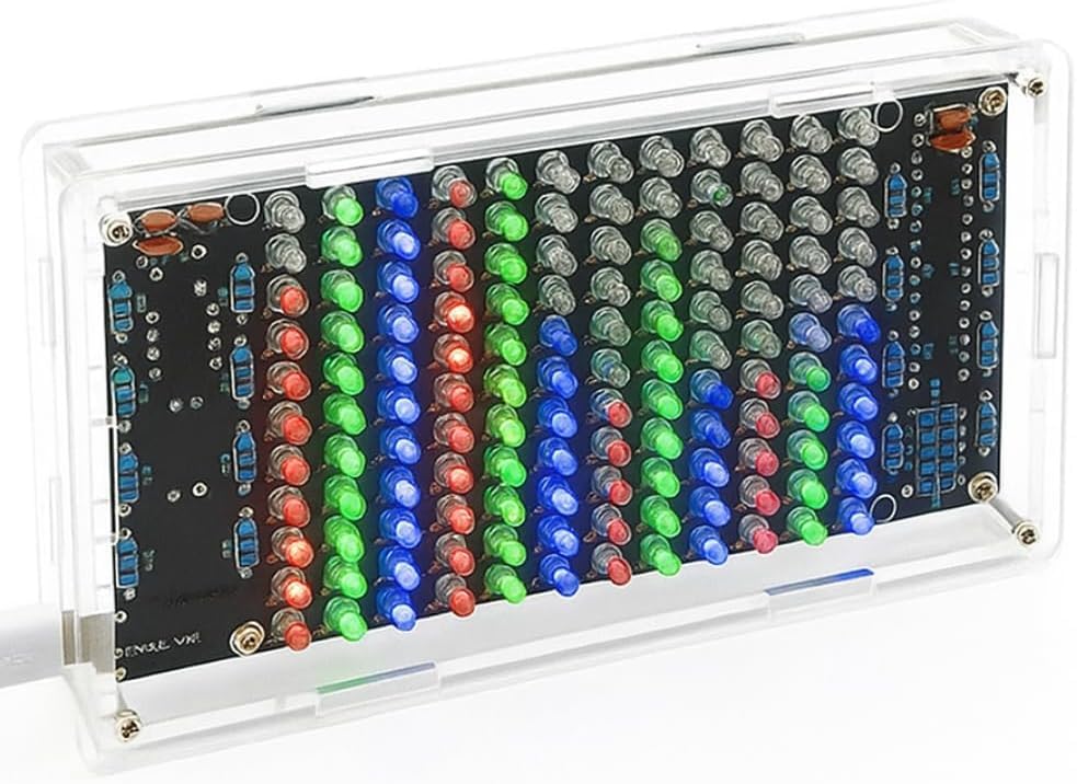 DIY Music Spectrum Led Light Soldering Practice kit, Complete Soldering Project kit with Components, PCB & Enclosure, Audio Level Indicator, Perfect for Electronics Enthusiasts & Beginners