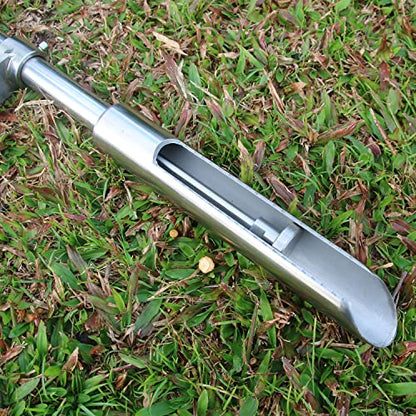 Soil Sample Probe 40” with Ejector and Foot Pedal,Soil Probe Stainless Steel T-Style Handle Soil Test Kit,Soil Probe Rod for Soil Sampling Plant Care/Agriculture/Garden/Farm - size: 40”S/T-Style